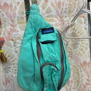 Kavu Teal Rope-Strap Sling Bag